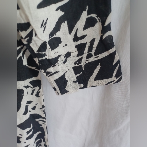 NOEN 100% Linen Abstract Scribble Print Tunic Dress Size Large - Picture 9 of 12